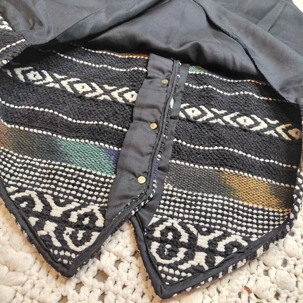 Vtg Crossroads Southwestern Woven Boho Vest M Festival‎ Tapesty Rug Rodeo Queen